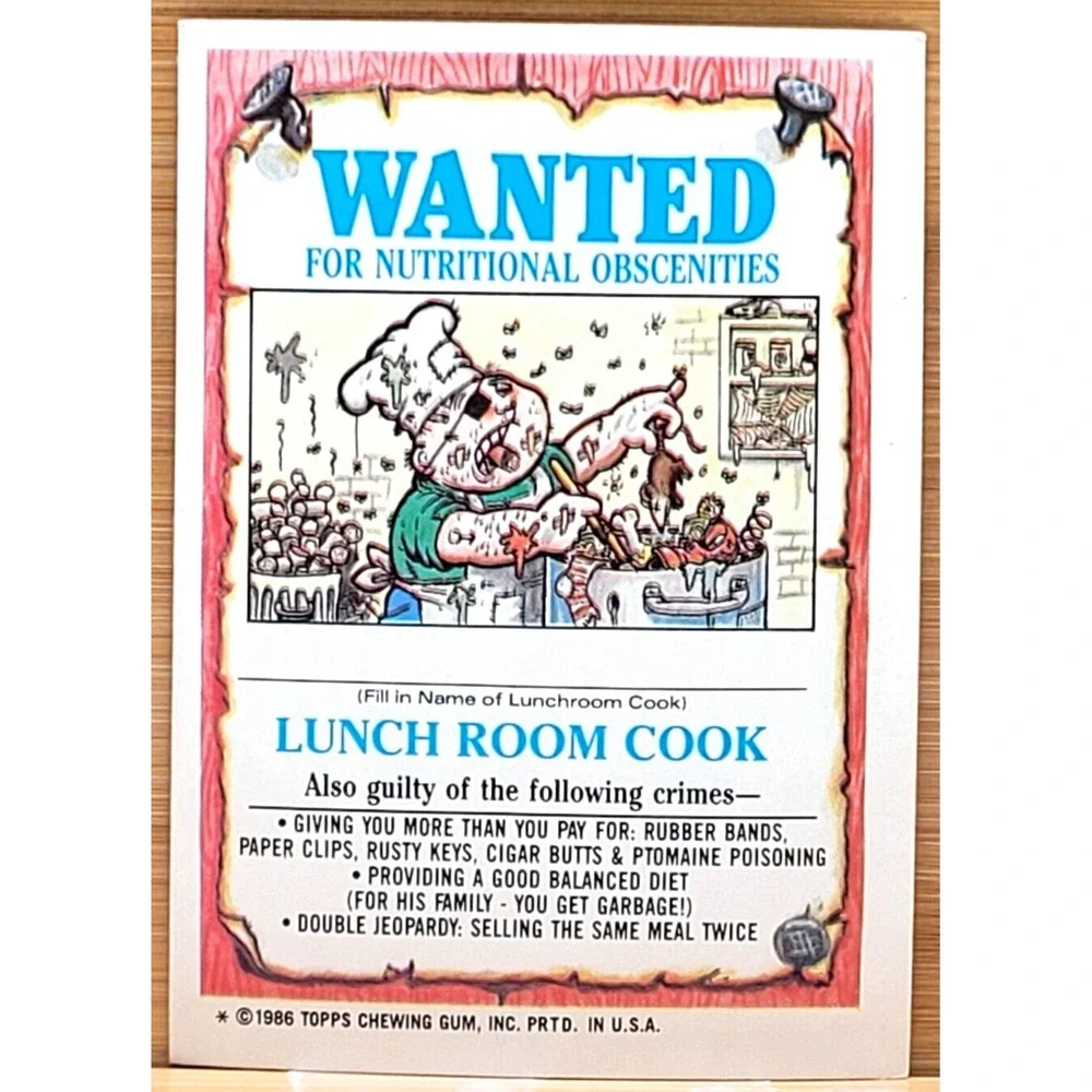 1986 TOPPS GARBAGE PAIL KIDS‎ TURNED-ON TARA WHITE CIRCLE ERROR